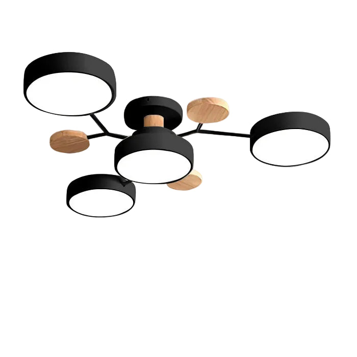 Limora - Plafonnier LED multi-bras avec abat-jours circulaires