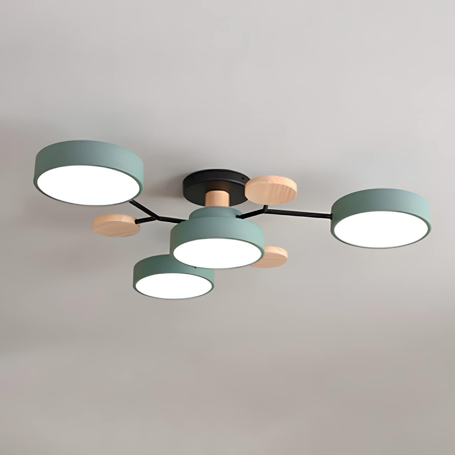 Limora - Plafonnier LED multi-bras avec abat-jours circulaires