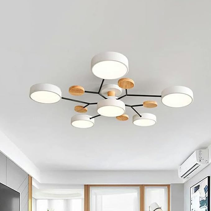 Limora - Plafonnier LED multi-bras avec abat-jours circulaires