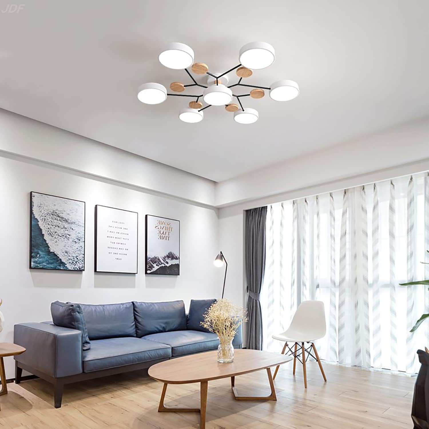 Limora - Plafonnier LED multi-bras avec abat-jours circulaires