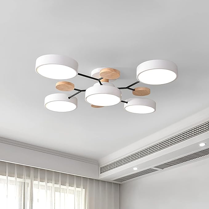 Limora - Plafonnier LED multi-bras avec abat-jours circulaires