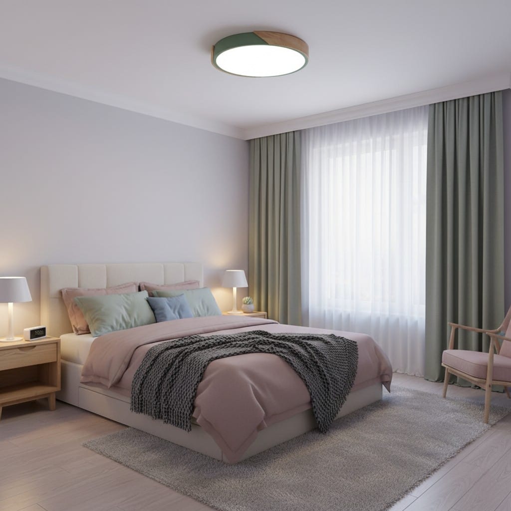 Crivane – Lámpara de techo redonda de madera con LED