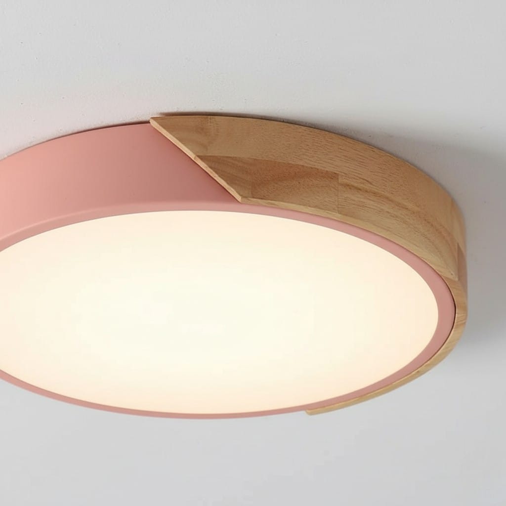 Crivane – Lámpara de techo redonda de madera con LED
