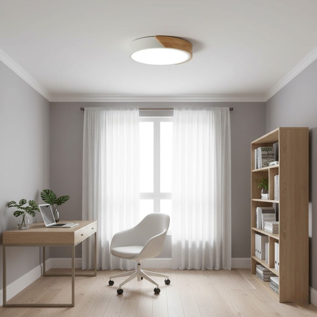 Crivane – Lámpara de techo redonda de madera con LED