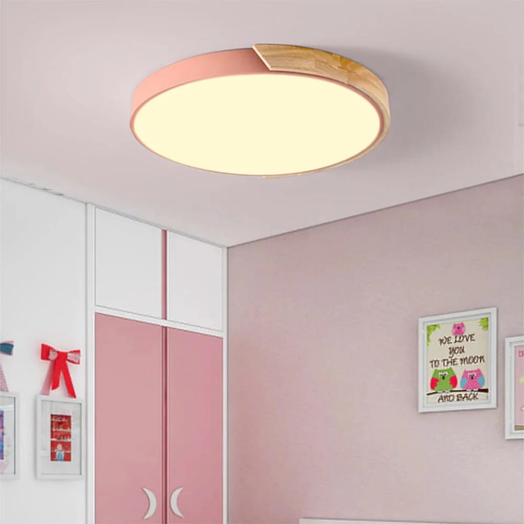 Crivane – Lámpara de techo redonda de madera con LED