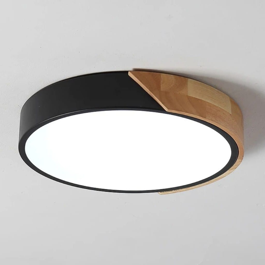 Crivane – Lámpara de techo redonda de madera con LED