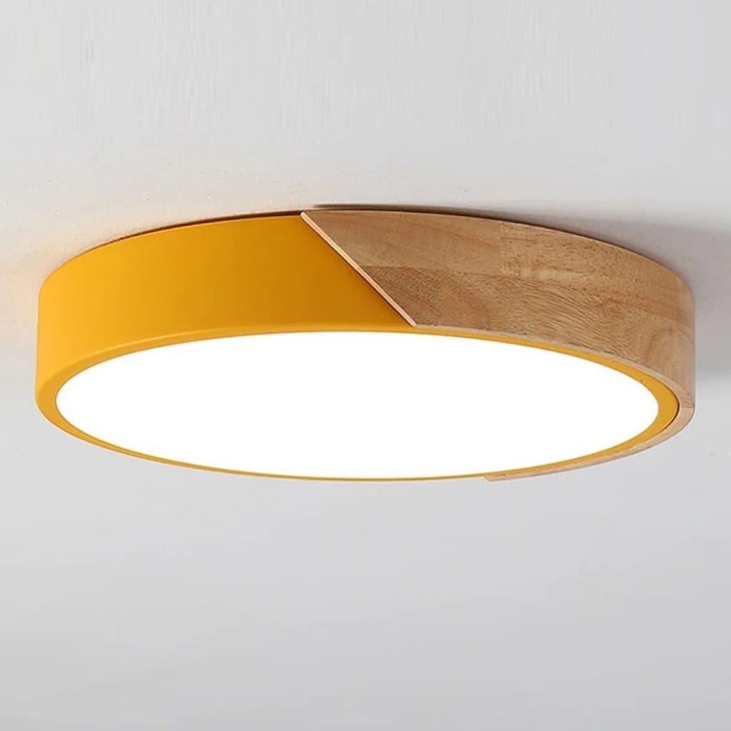 Crivane – Lámpara de techo redonda de madera con LED