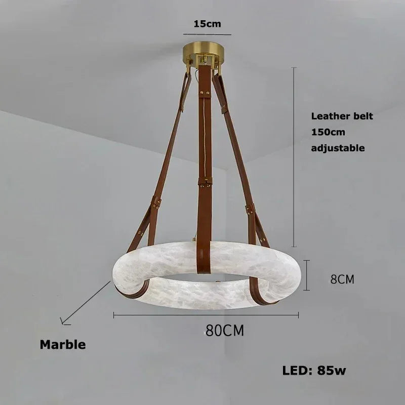 Marveon- Contemporary Marble Pendant Chandelier