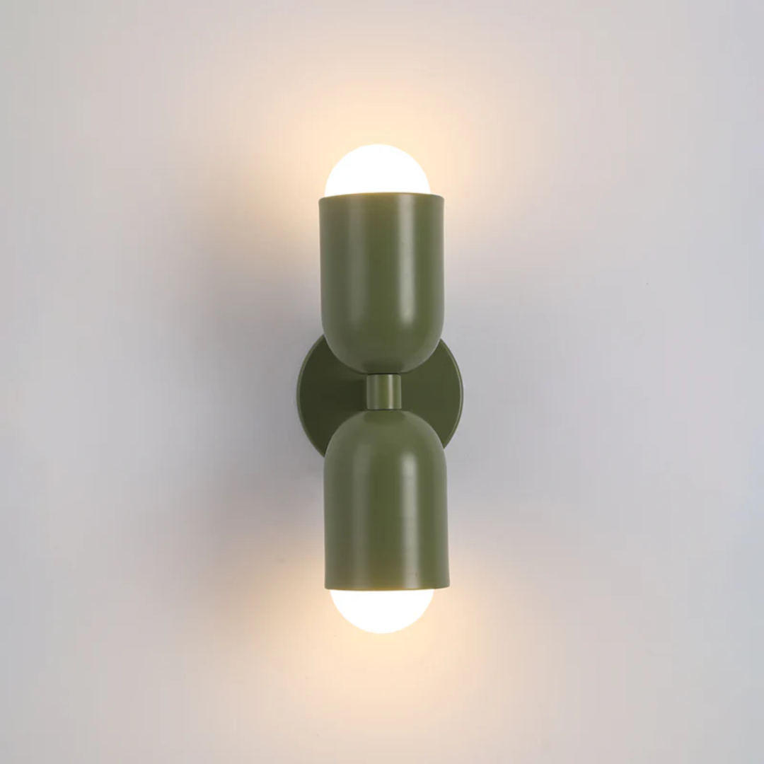 Velniar – Applique murale cylindrique en métal moderne à LED, 2 lampes