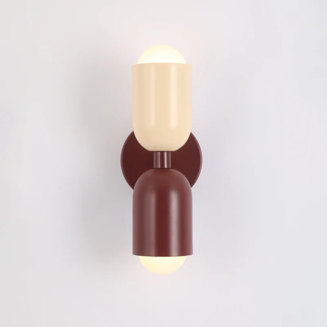 Velniar – Applique da parete moderna in metallo a cilindro con 2 luci LED