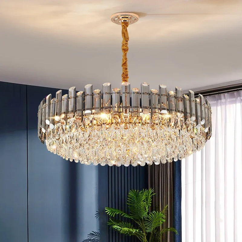 Aurevella – Gold Crystal Ceiling Chandelier