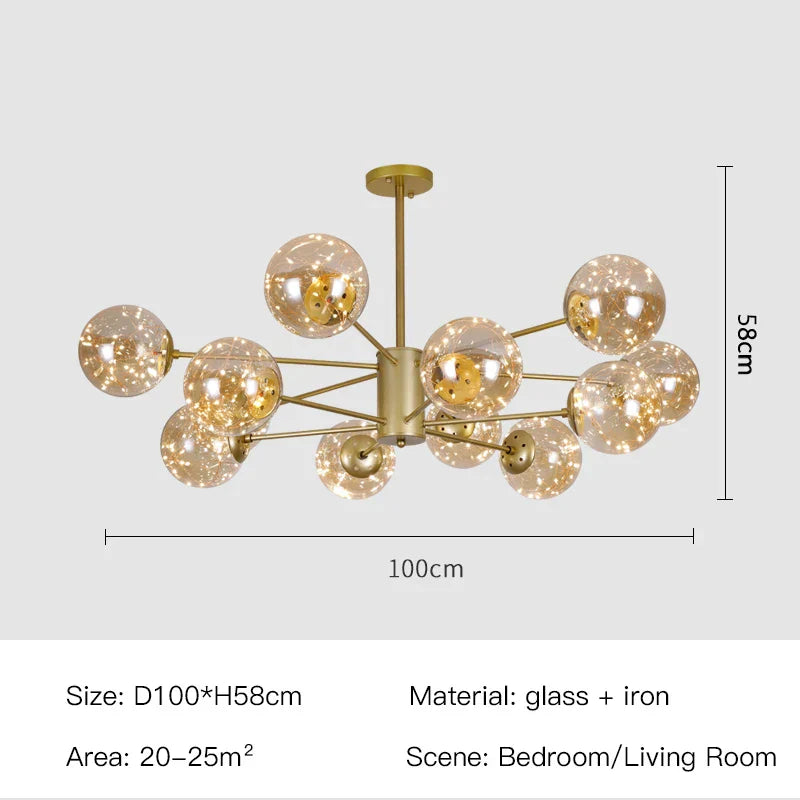 Aurellien – Modern Glass Globe Cluster Chandelier