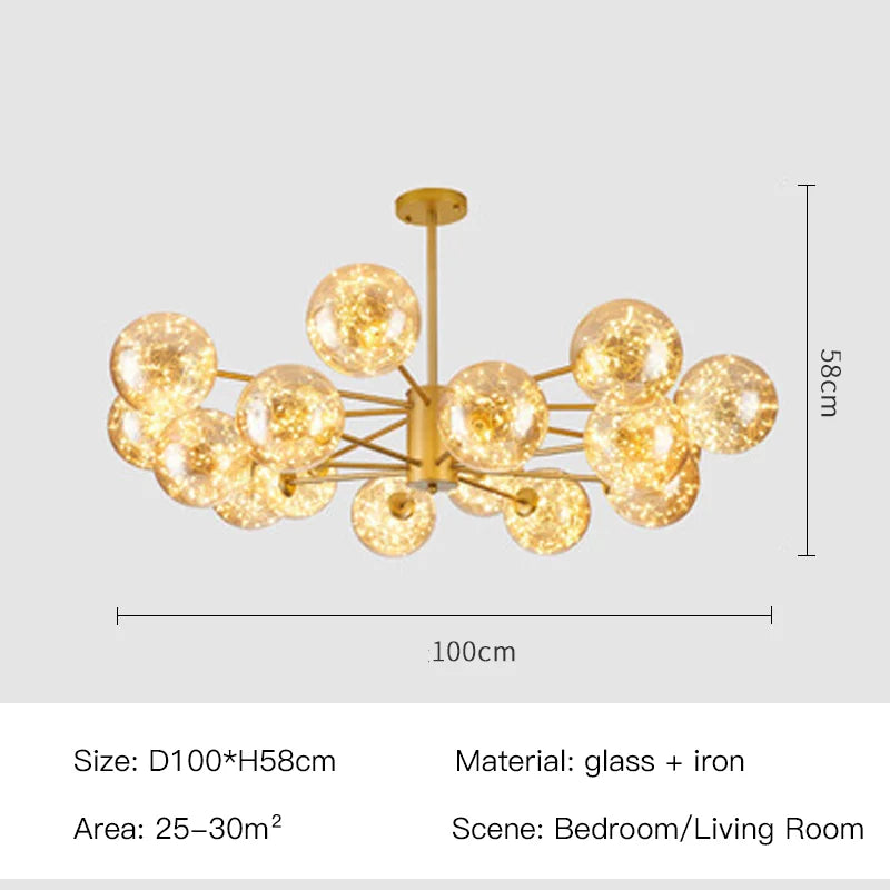 Aurellien – Modern Glass Globe Cluster Chandelier