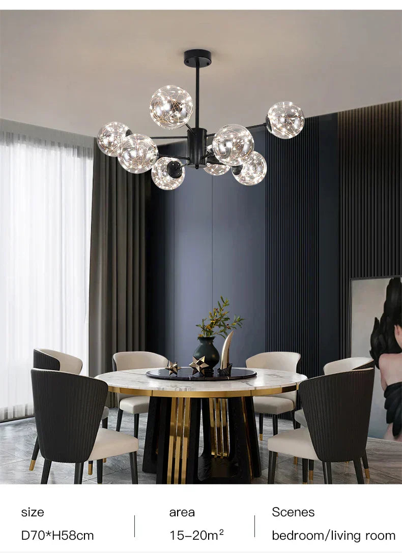 Aurellien – Modern Glass Globe Cluster Chandelier
