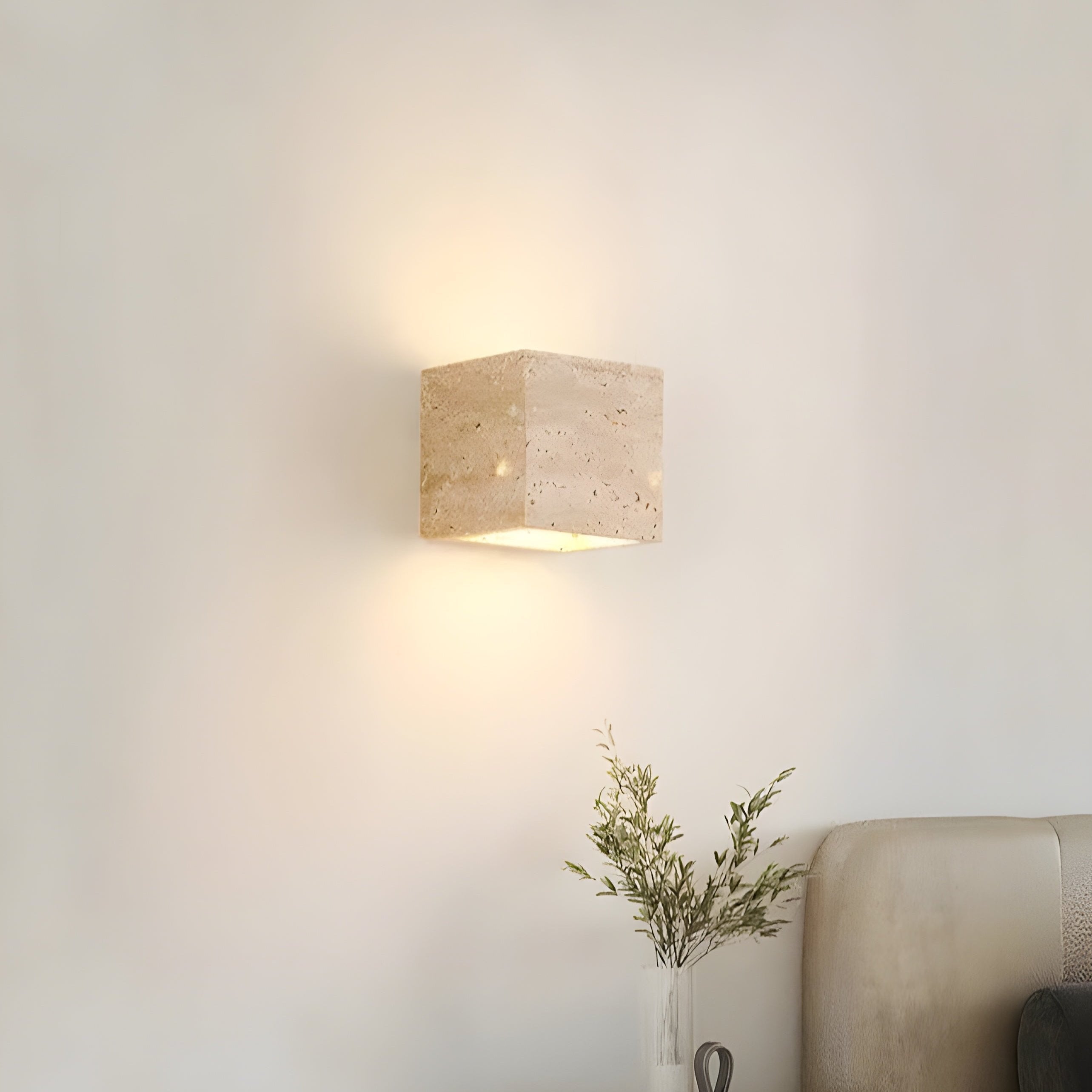 Terravix – Travertine Stone Minimalist Outdoor LED Wall Light
