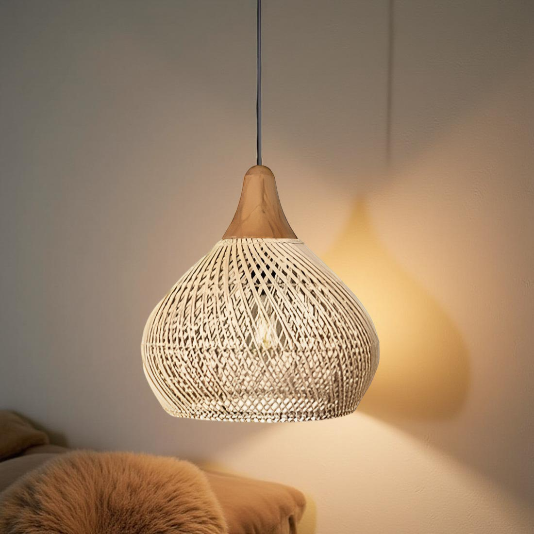 Zavaya - Boho Style Rattan Pendant Light