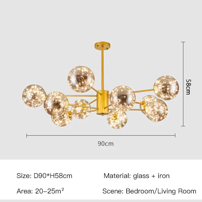 Aurellien – Modern Glass Globe Cluster Chandelier