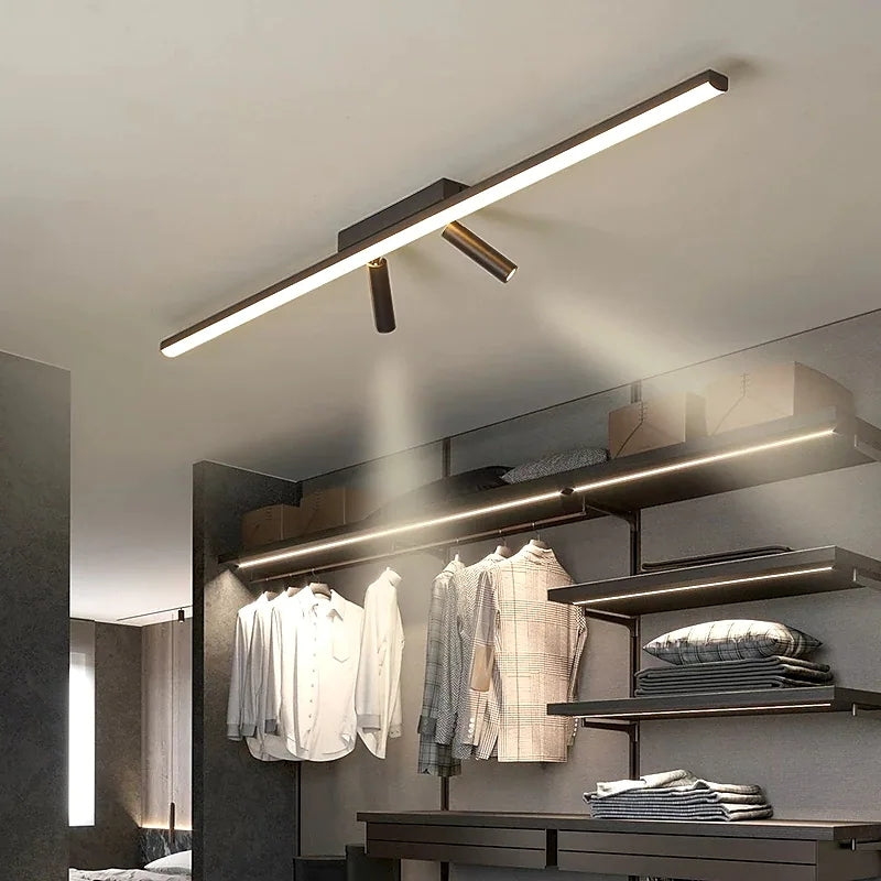 Arivon – Plafonnier LED linéaire noir pour salon