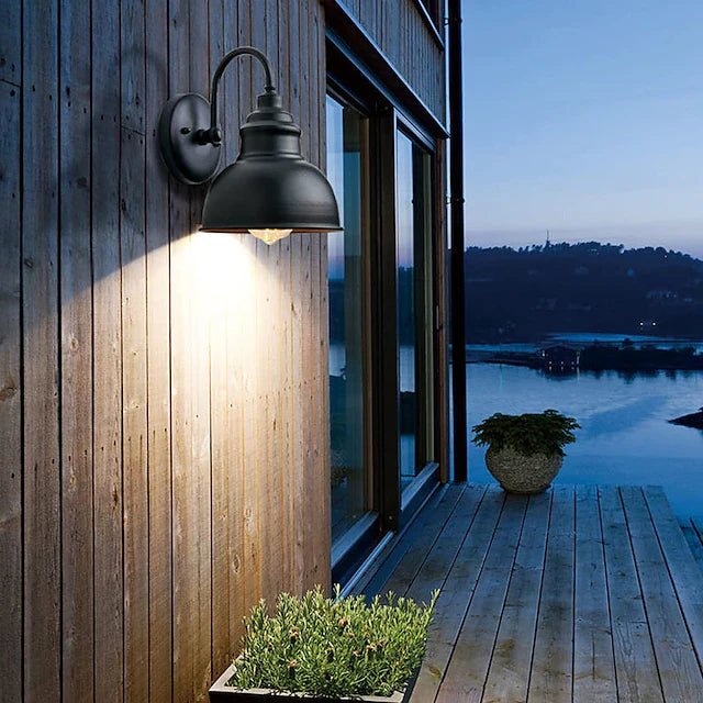 Varek - Lampada da parete esterna in metallo impermeabile IP65 stile vintage retrò