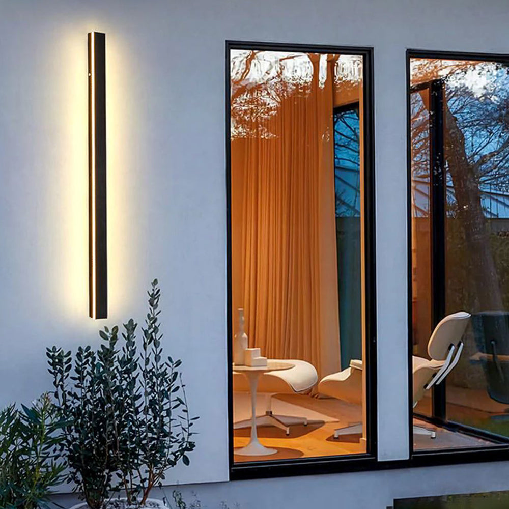 Kyvra - Luz exterior impermeable lineal minimalista con borde ondulado IP65