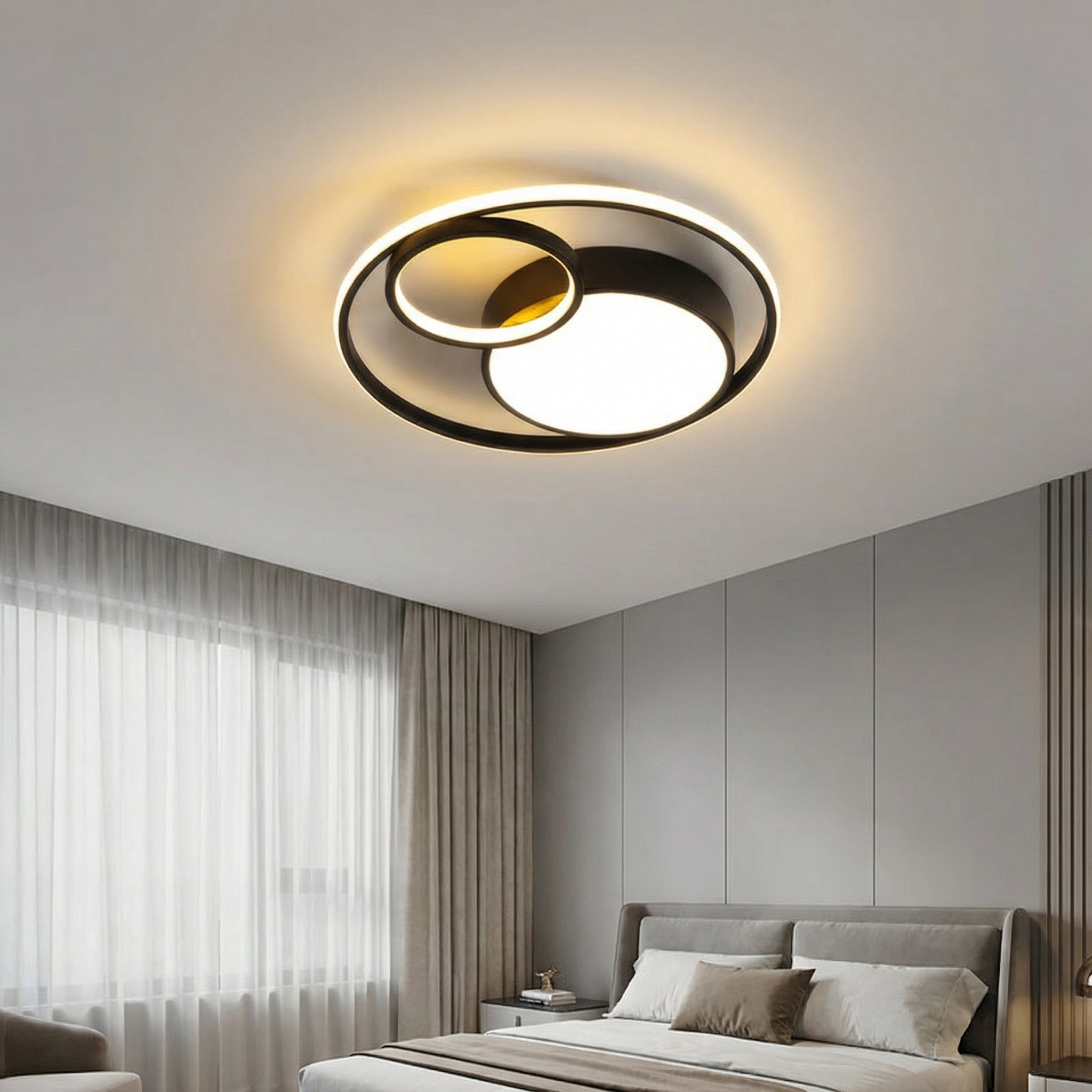 Gourvian – Lampă de plafon LED cu dovleac negru