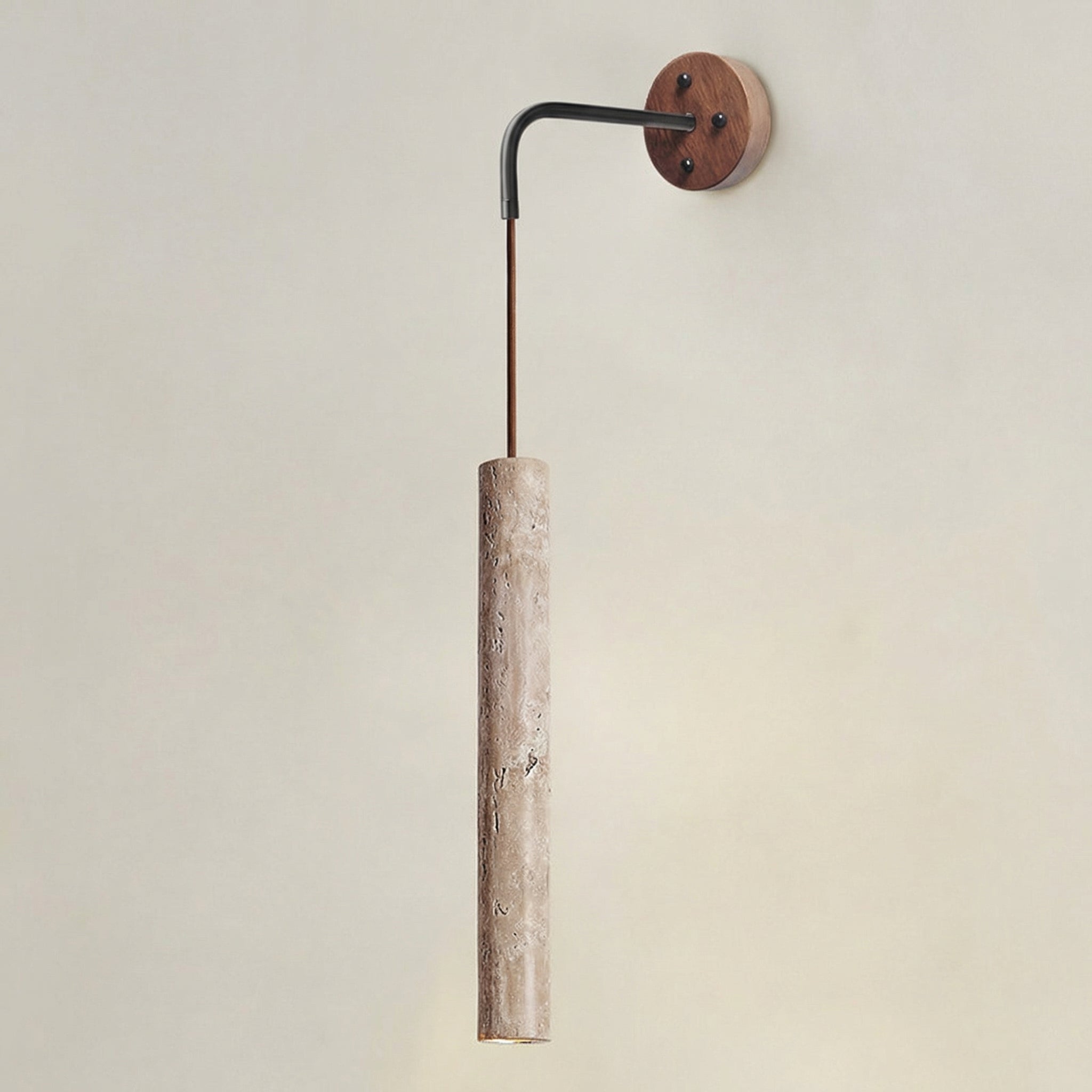 Trowen - Applique murale tube en travertin 30 cm