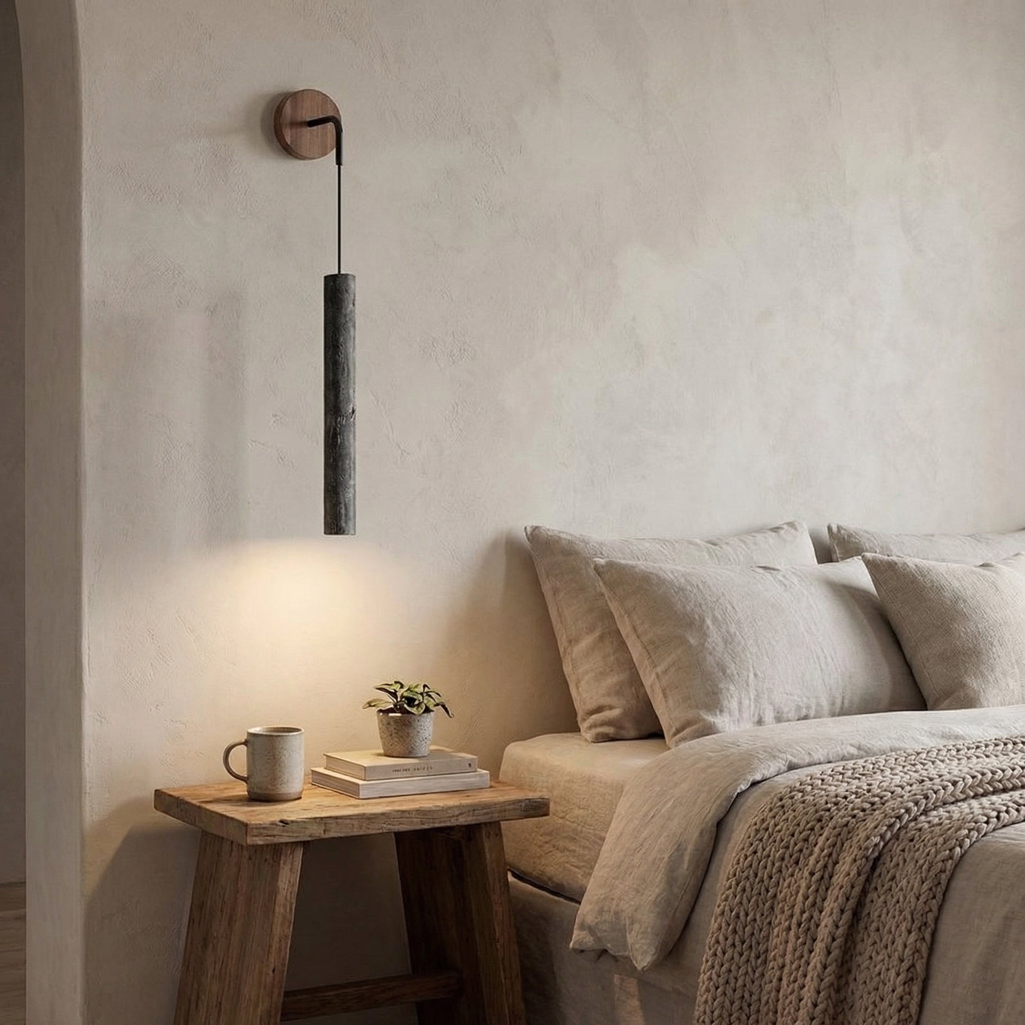 Trowen - Travertine Tube Wall Lamp 30cm
