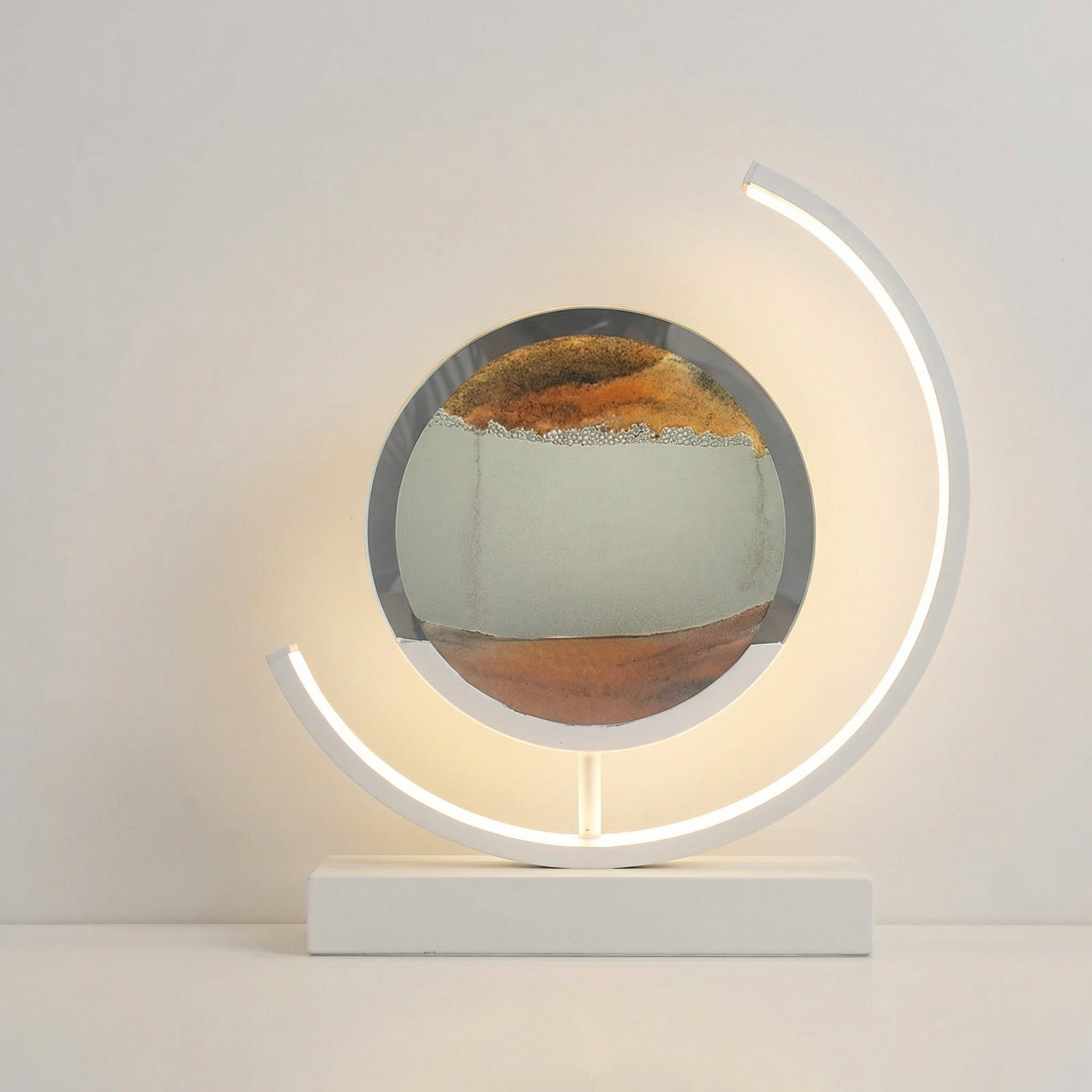 Virelith - Lampada da tavolo artistica 3D con sabbia mobile