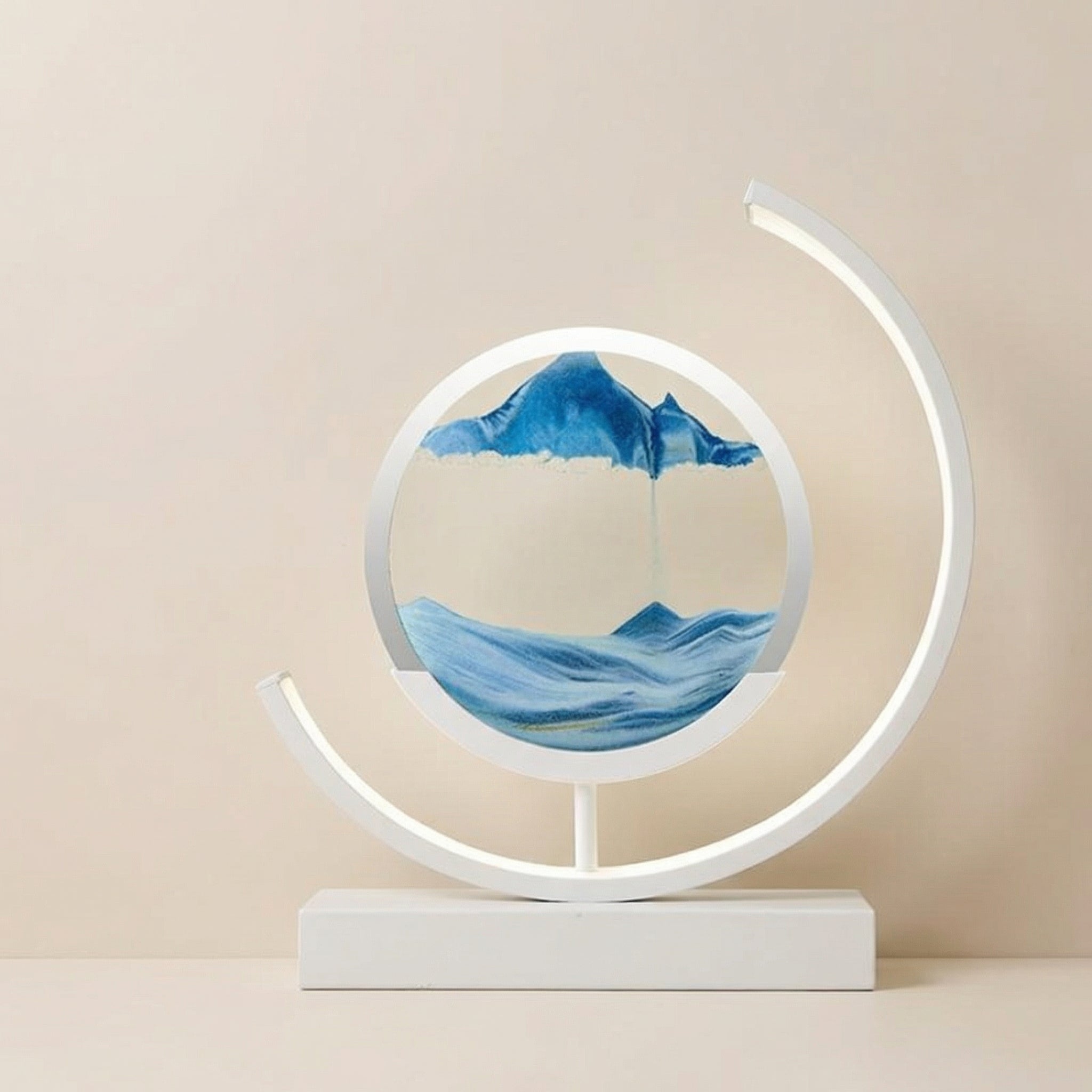 Virelith - Lampada da tavolo artistica 3D con sabbia mobile