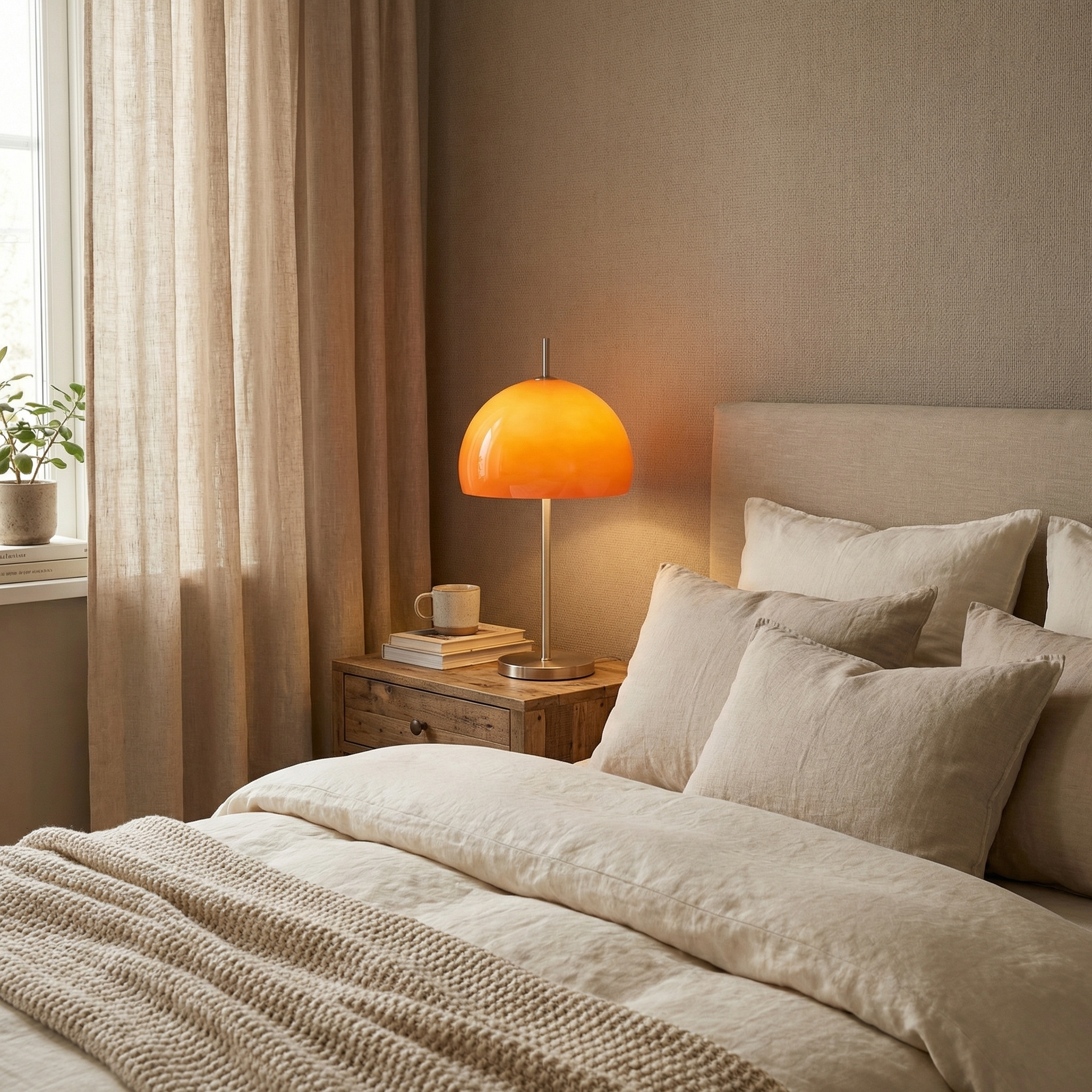 Lumoba - Lampada da tavolo Bauhaus a forma di fungo in vetro