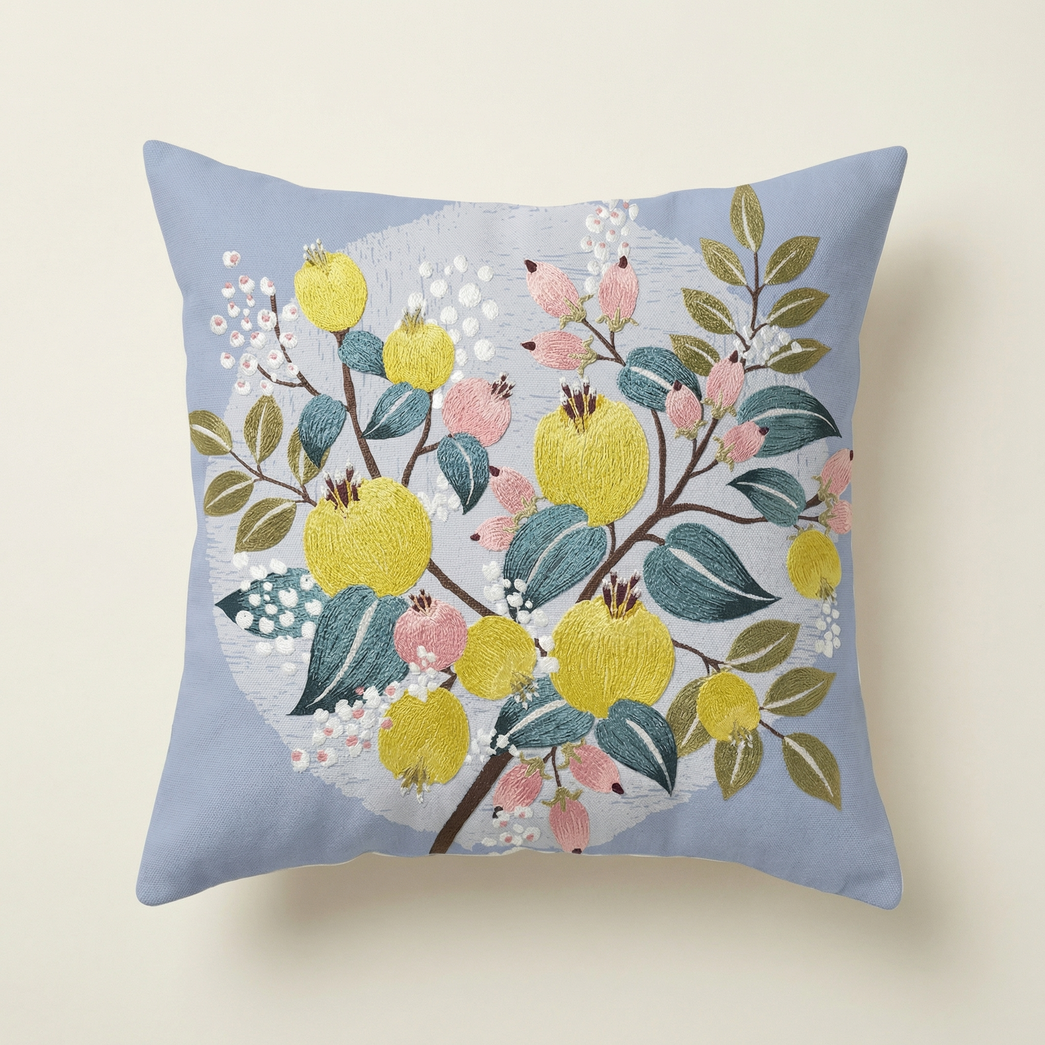 Ritzen - Housse de coussin botanique bleue