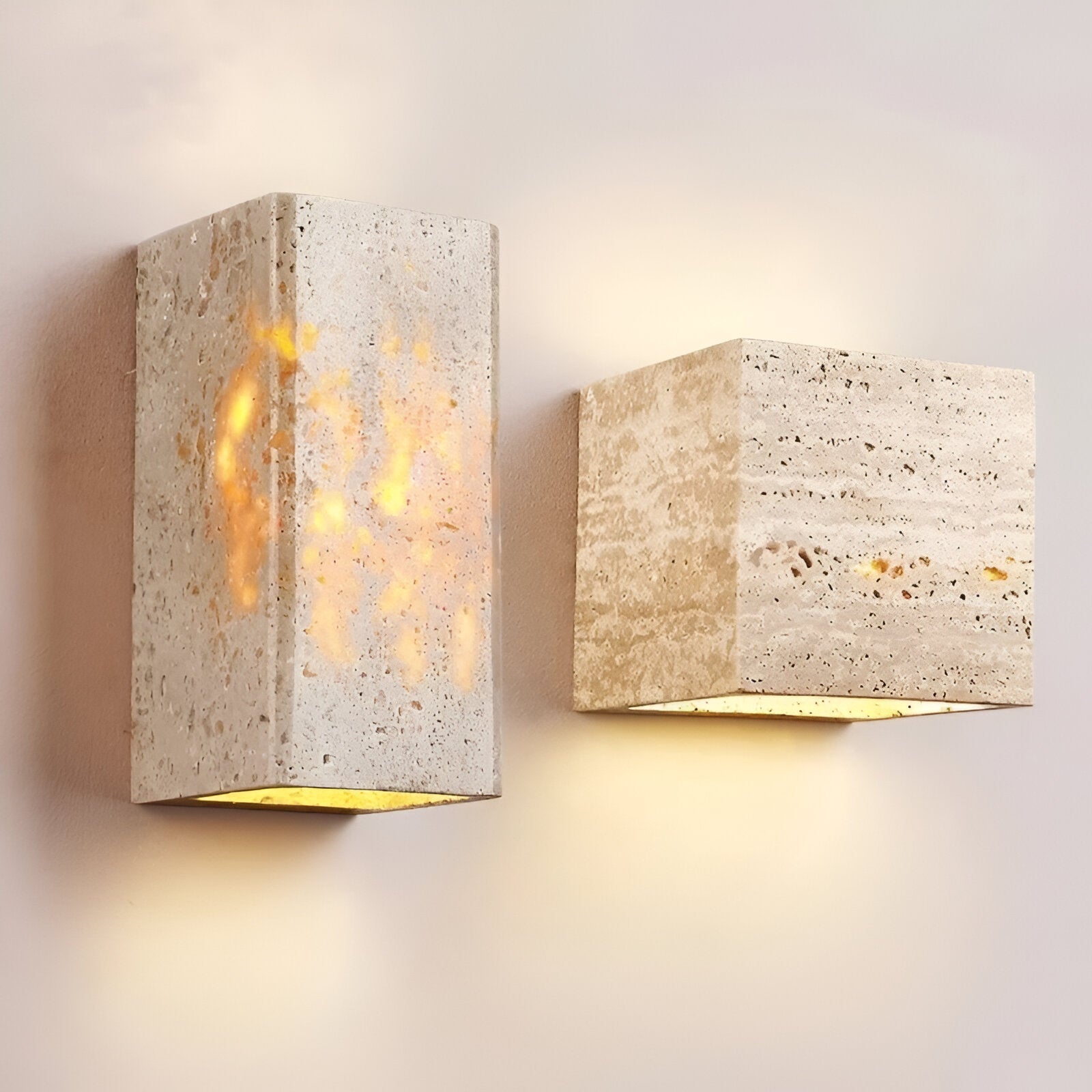 Terravix – Travertine Stone Minimalist Outdoor LED Wall Light