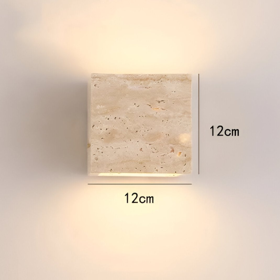 Terravix – Travertine Stone Minimalist Outdoor LED Wall Light
