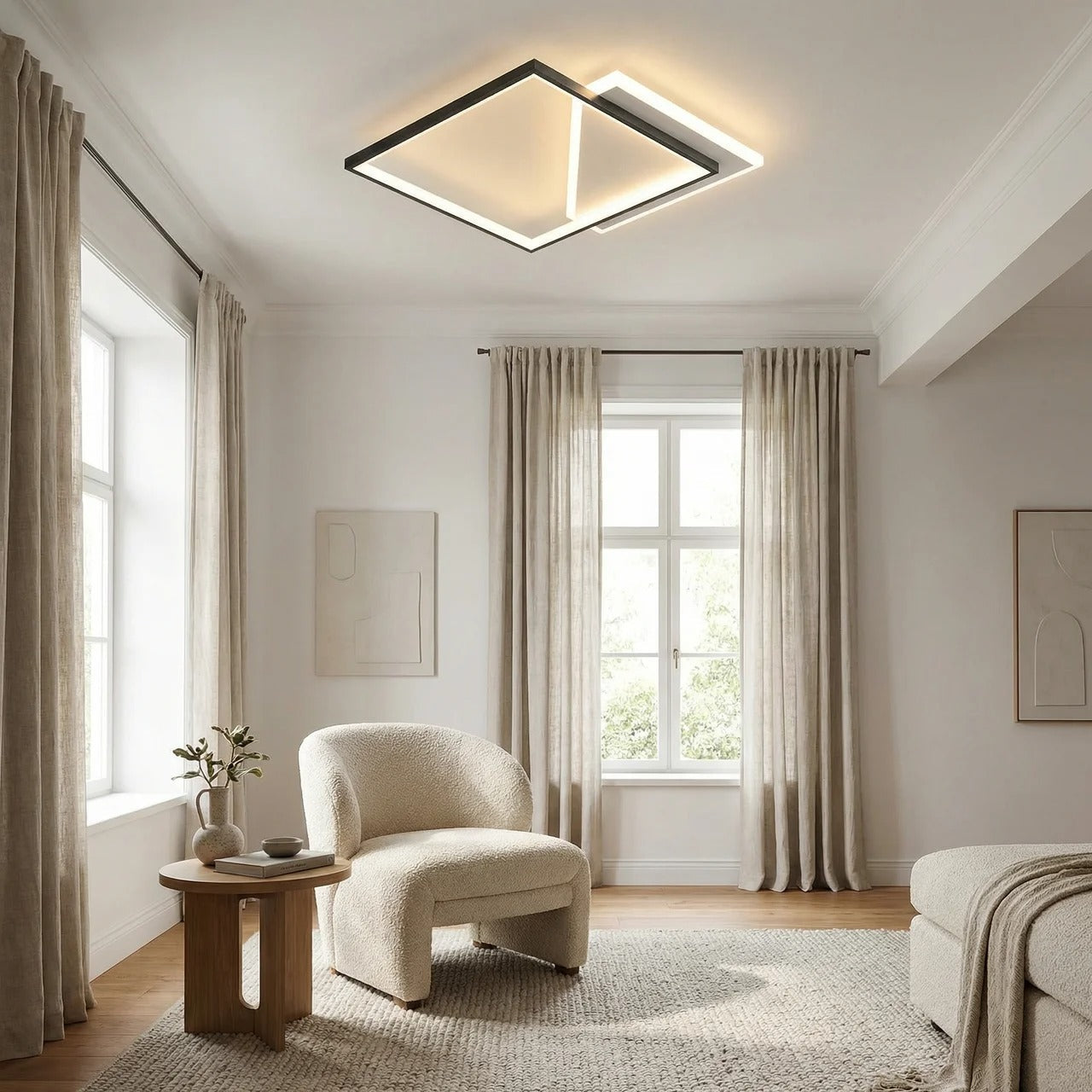 Noctyra – Dual Square LED Ceiling Light 50cm