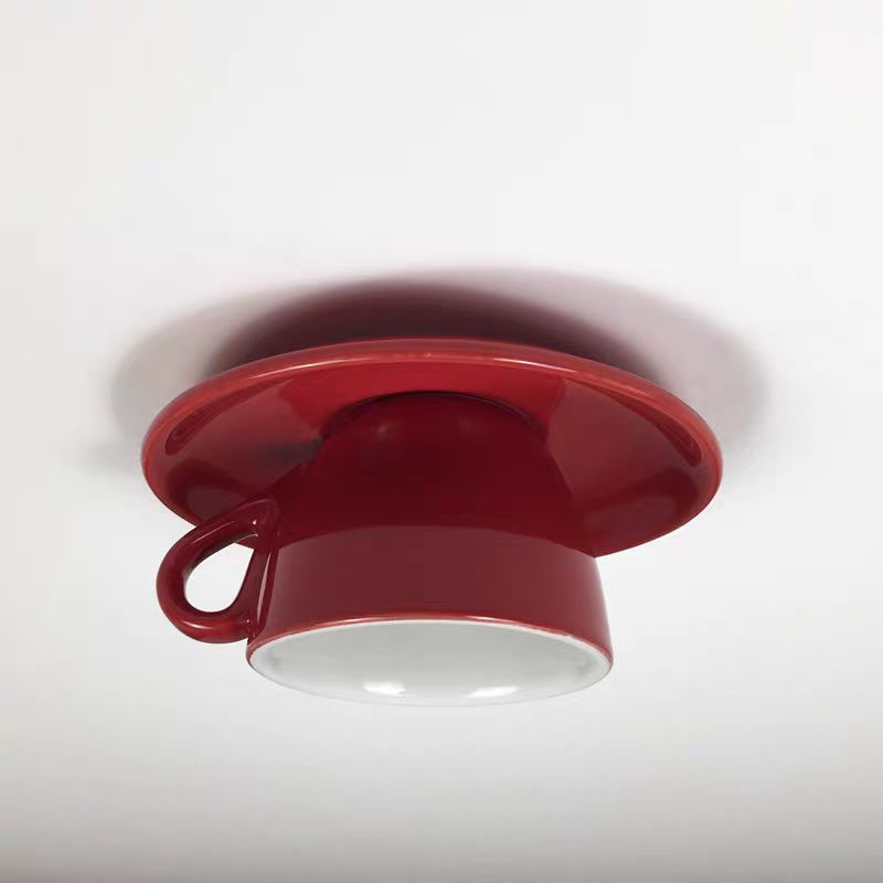 Valentin – Modern Ceiling Light Ceramic Coffee Cup Design Blue Pink Yellow