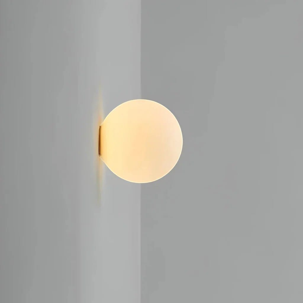 Wurelios – Japandi White Glass Wall Sconce