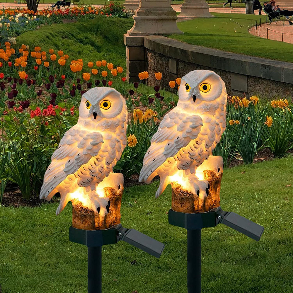 Lumiowlis - Lampe de jardin solaire en forme de chouette