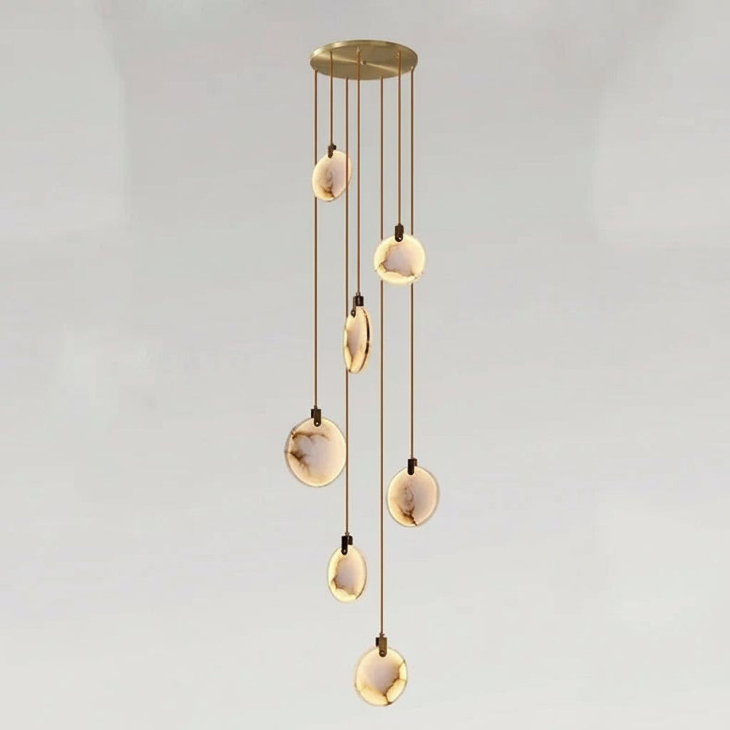 Lenzara - Suspension disque en albâtre espagnol