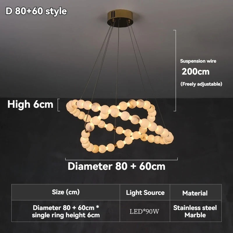 Duvera - Lustre moderne à LED à double anneau