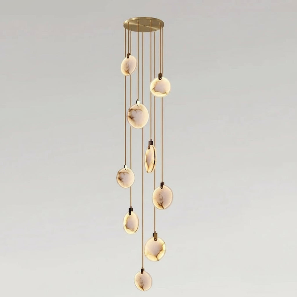 Lenzara - Suspension disque en albâtre espagnol