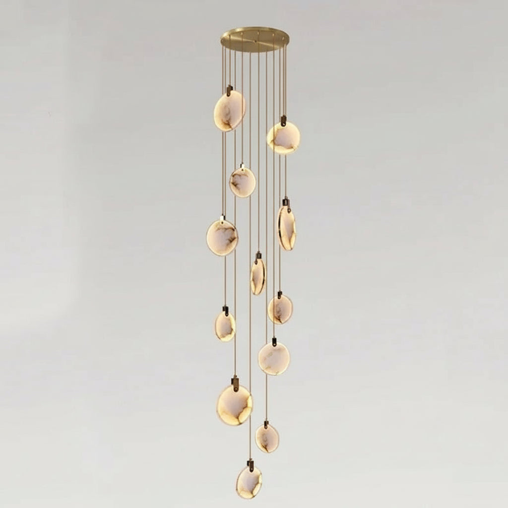 Lenzara - Suspension disque en albâtre espagnol