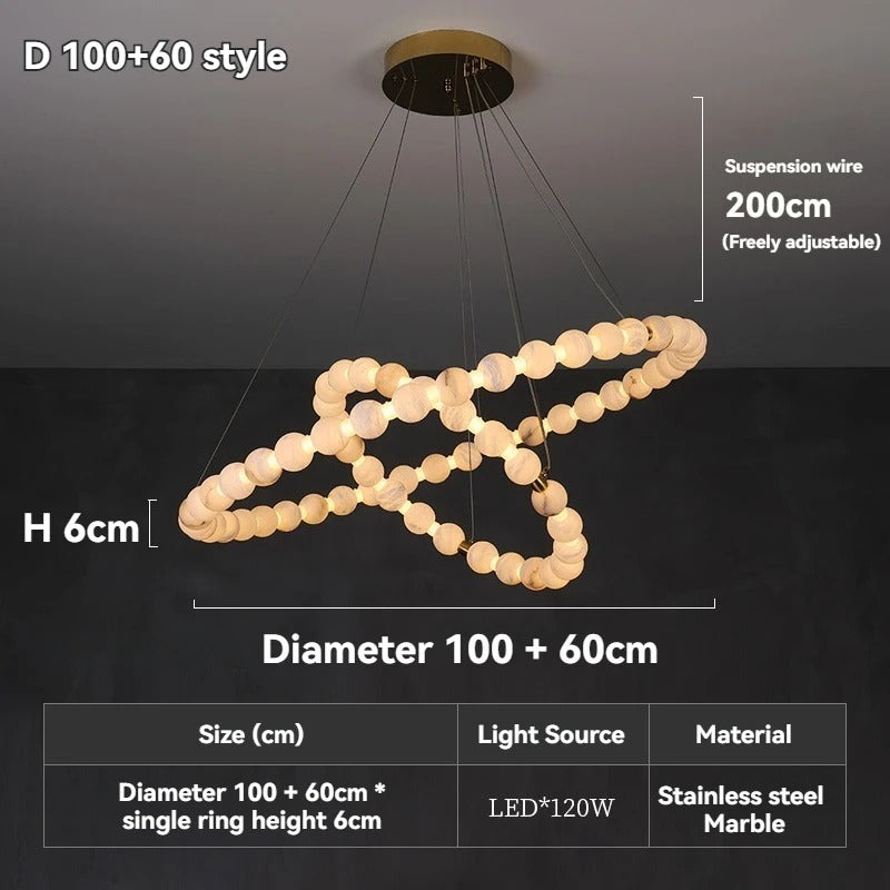 Duvera - Lustre moderne à LED à double anneau