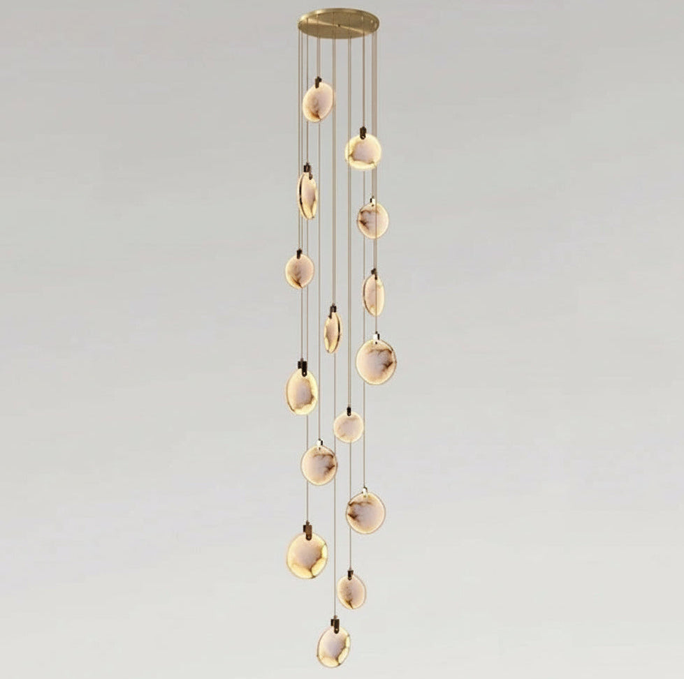 Lenzara - Suspension disque en albâtre espagnol