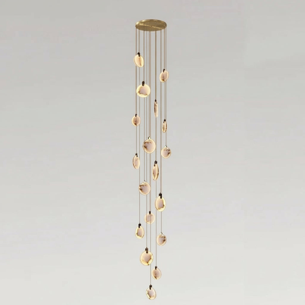 Lenzara - Suspension disque en albâtre espagnol