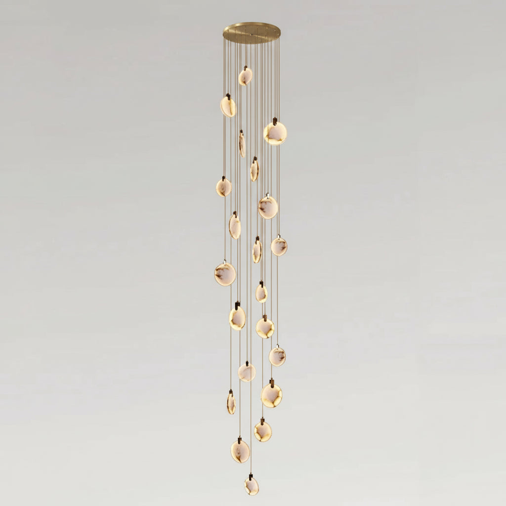 Lenzara - Suspension disque en albâtre espagnol