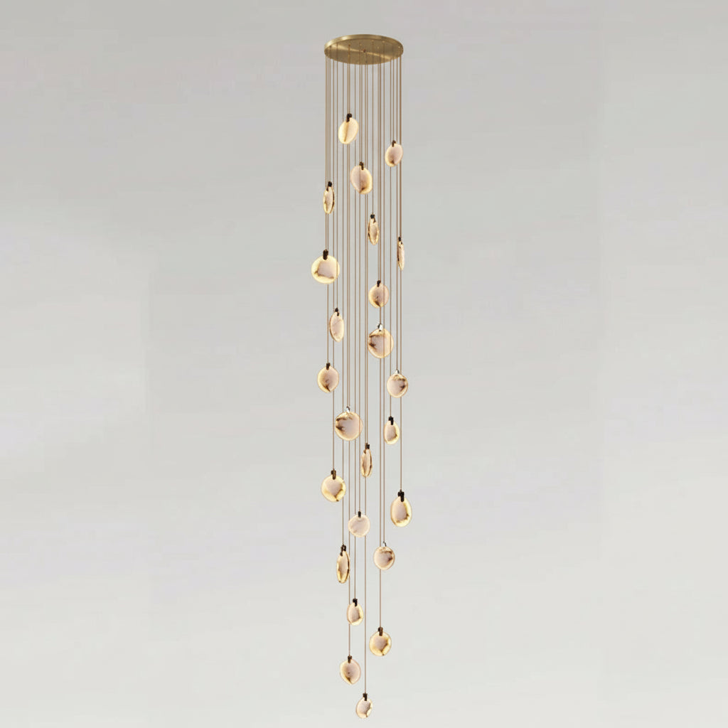 Lenzara - Suspension disque en albâtre espagnol