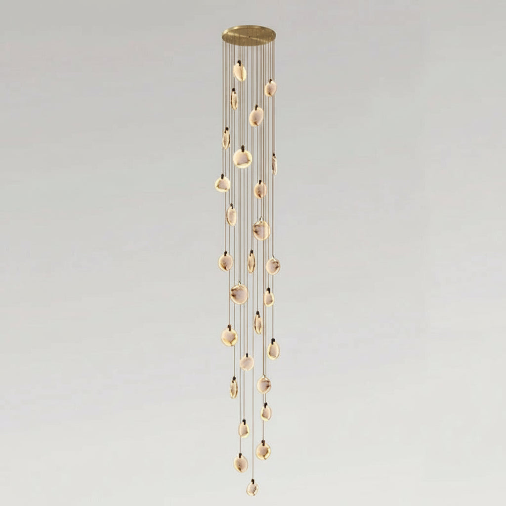 Lenzara - Suspension disque en albâtre espagnol
