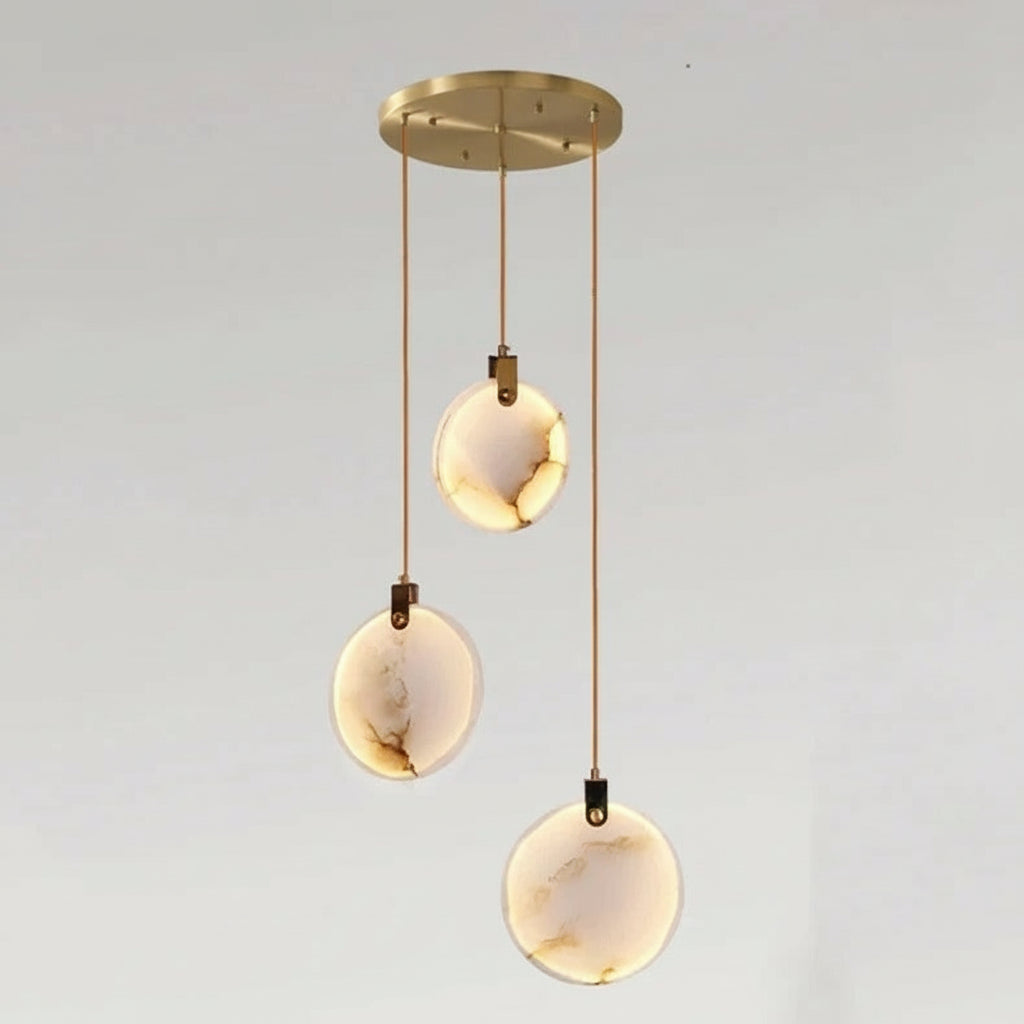 Lenzara - Suspension disque en albâtre espagnol