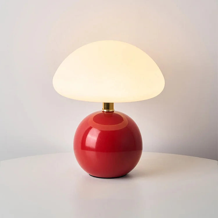 Murom - Lampada da tavolo a forma di fungo con base in ceramica