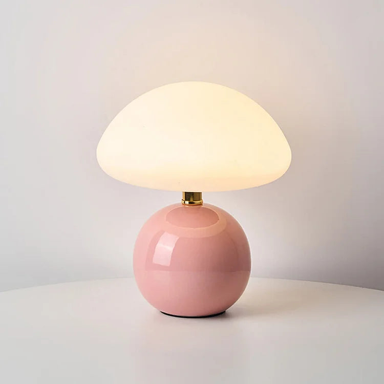 Murom - Lampada da tavolo a forma di fungo con base in ceramica